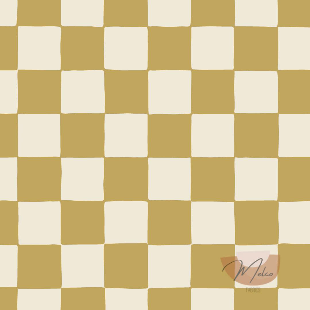 Checkerboard in grassy green - Melco Fabrics